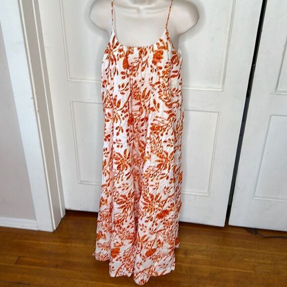 Pinkblush by En Crème Orange Floral Sleeveless Maxi Dress NWT Size Small - Picture 2 of 8